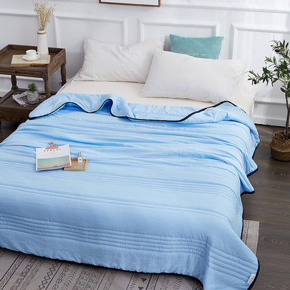 Summer Blankets Air Condition Comfort Lightweight Thin Quilt Blue