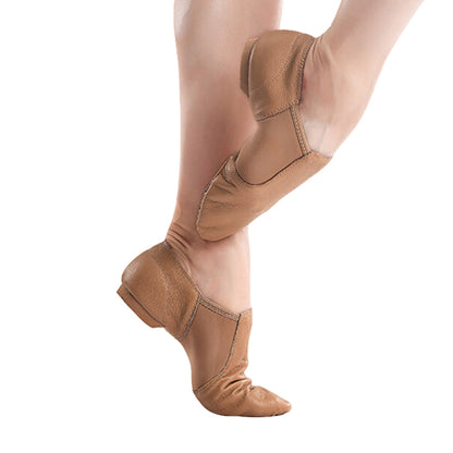 Leather Dance Shoes with Slip Resistant Sole - Brown