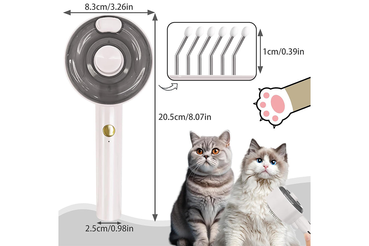 Cat Steam Brush Spray Comb UV Sterilization Cat Hair Crush for Long Short Hair Pets -Pink