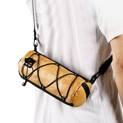 Bike Handlebar Bag for Road Mountain Bike Cycling Travel Shoulder Bag Barrel Bag with Shoulder Strap