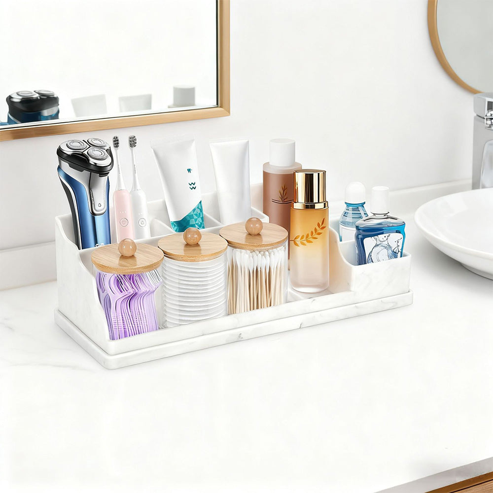 Silicone Toothbrush Holder Bathroom Organizer-White