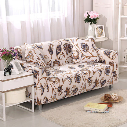 Printed Water Resistant Slipcover Stretch Couch Cover -Beige