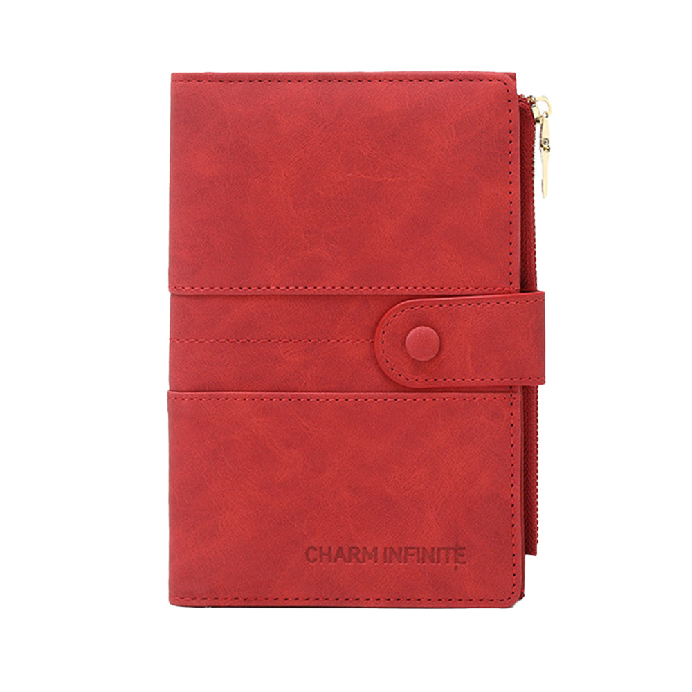 RFID Blocking Travel Wallet Passport Card Holder for Women Men Red