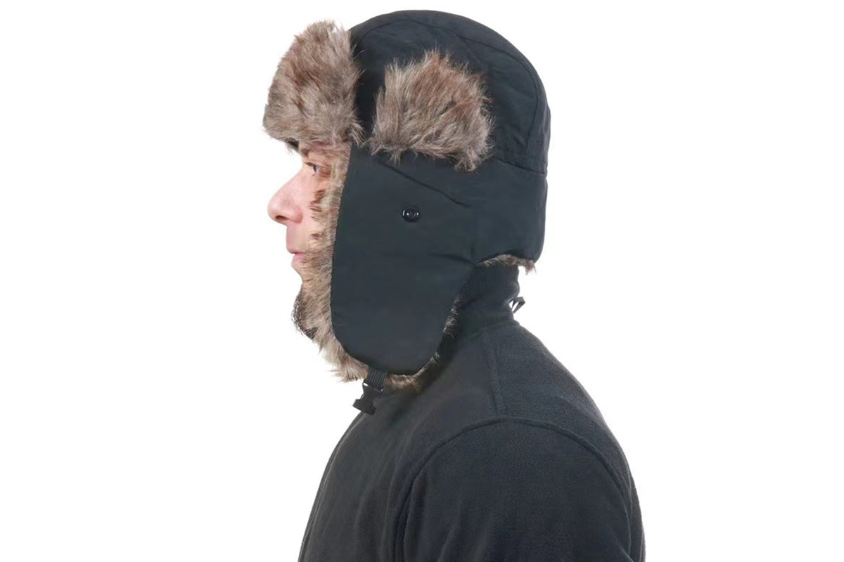 Winter Warm Trapper Hat - Black