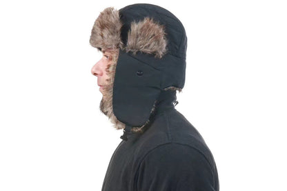 Winter Warm Trapper Hat - Black