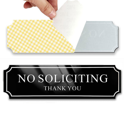 2Pcs No Soliciting Sign for House, Home, and Office No Solicitation Sign White