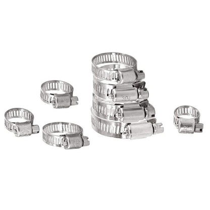 91PCS Stainless Steel Hose Clamps Clips Adjustable Range Worm Gear Pipe Clamp Kit