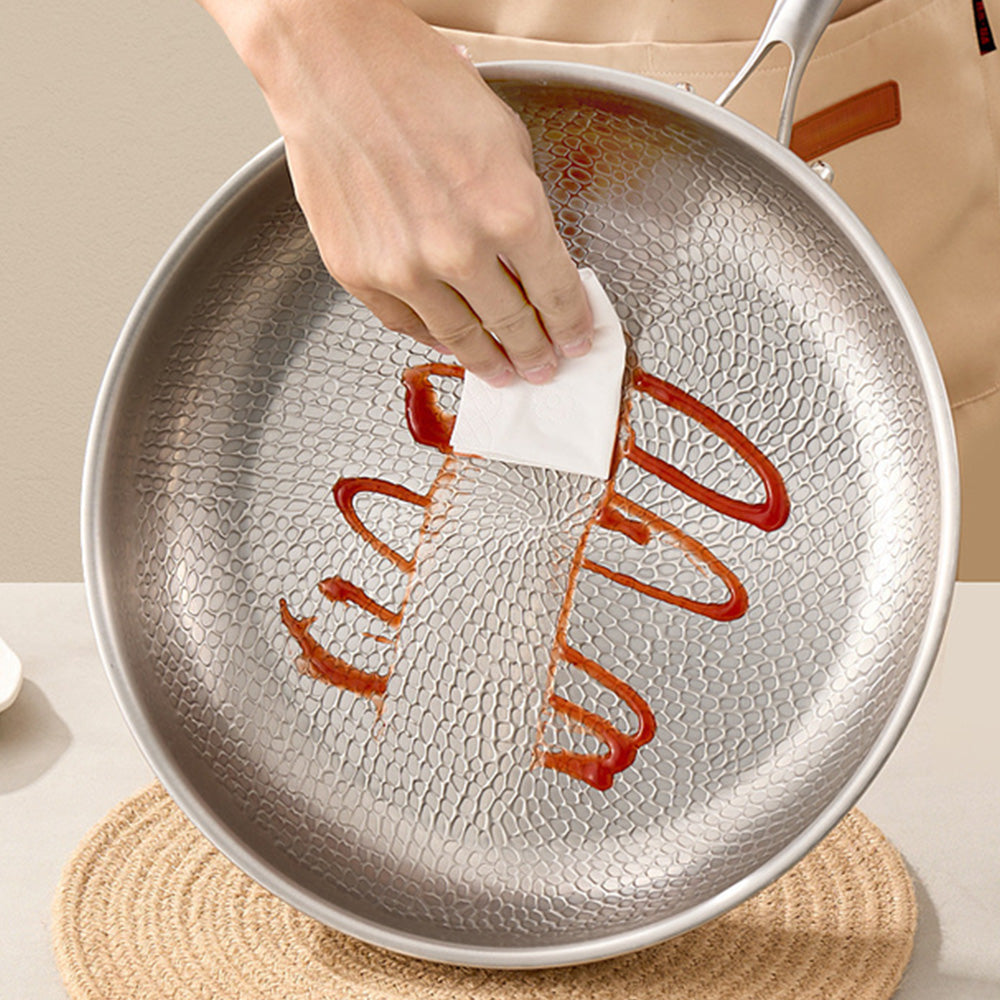 Stainless Steel Frying Pan Nonstick PFAS Free Oven for All Stoves