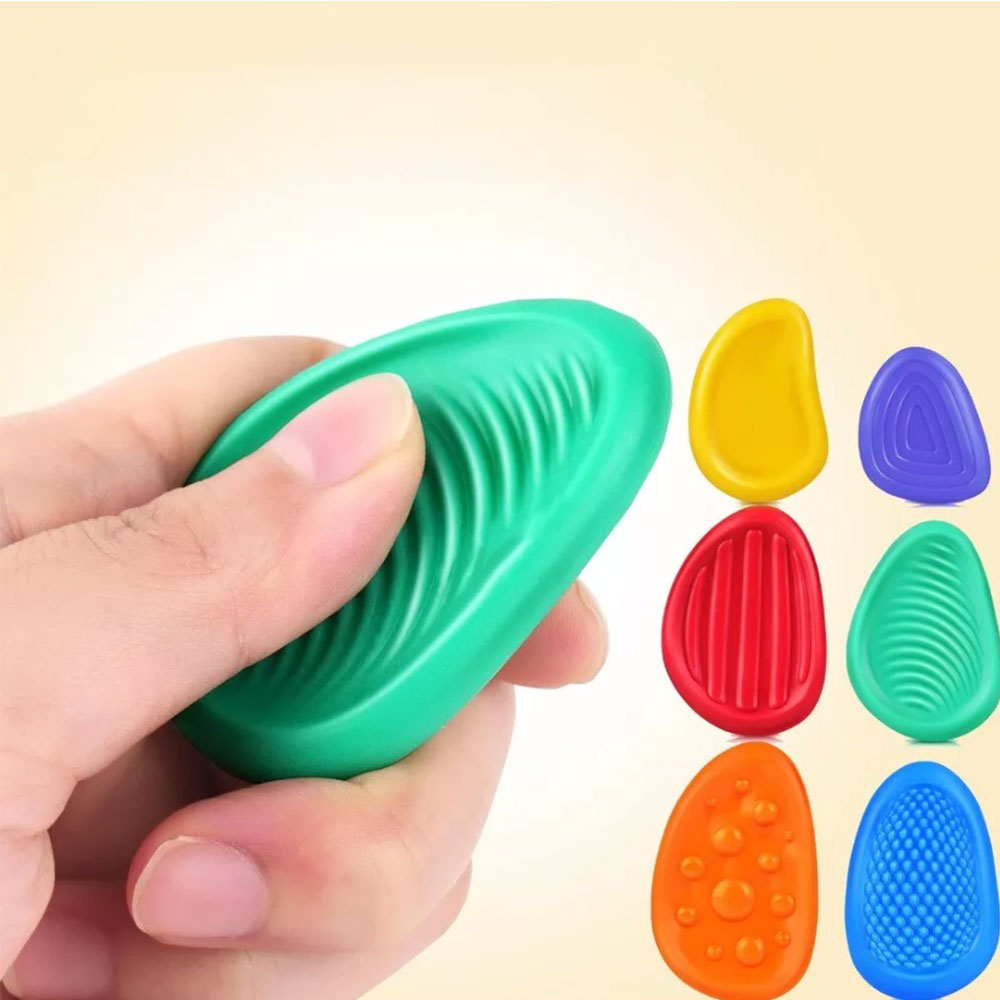 6Pcs Set Sensory Stone Toys Textured Worry Stone for Calming Down