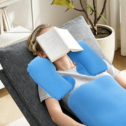 2 Pack Inflatable Travel Neck Pillow-Sky Blue
