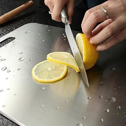 Dual Sided Stainless Steel Cutting Board with Hanging Hole