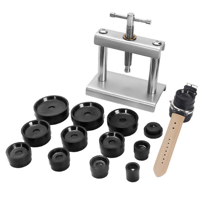 Watch Back Press Tool Kit with 18Pcs Fitting Dies for Case Repair