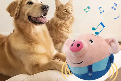 2Pcs Active Moving Pet Plush Toy Interactive Bouncing Ball Sound Electronic Dog Toy-Blue