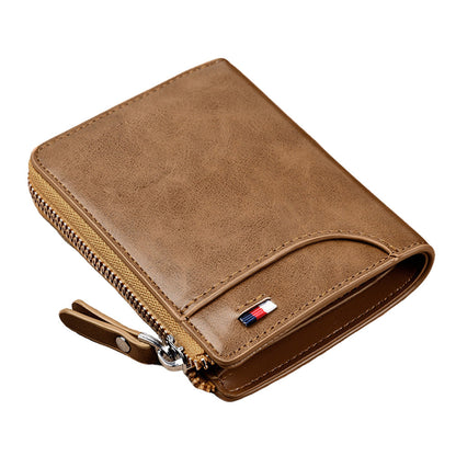 RFID Shielding PU Wallet Anti-theft Cash Credit Card Holder ID Purse Khaki