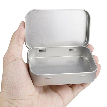 6 PCS Rectangular Small Tin Box with Hinged Lid