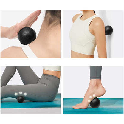 6Pcs Foam Roller Set with Massage Stick and Resistance Band-Black
