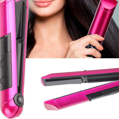 2 in 1 Portable Cordless Hair Straightener and Curling Iron