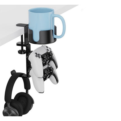 360-degree Rotating Headphone and Controller Holder with Cup Stand
