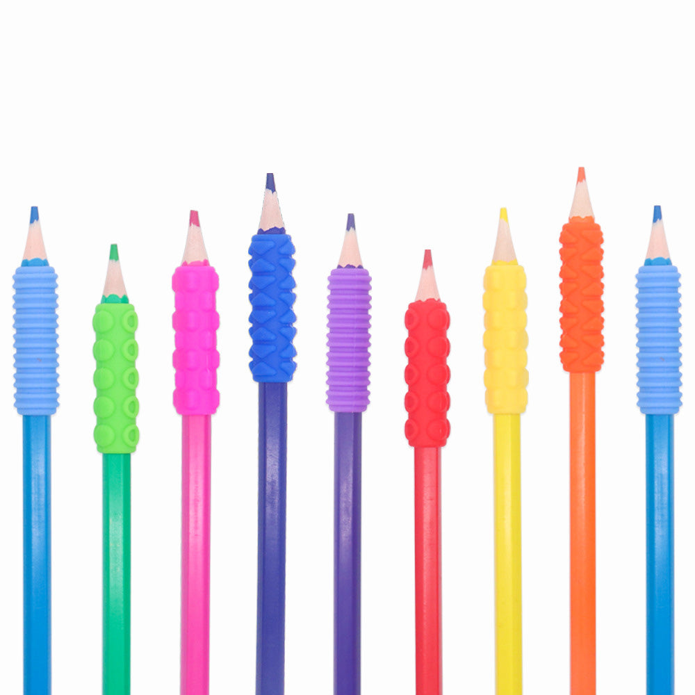 14 Pcs Silicone Textured Sensory Pencil Grip Fidget Toy