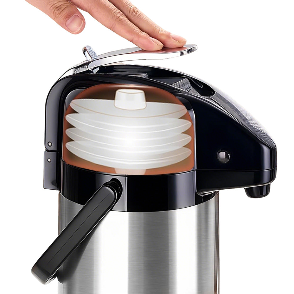 3L Stainless Steel Vacuum Insulated Water Dispenser Pump Flask Hot Cold Beverage Server-Silver