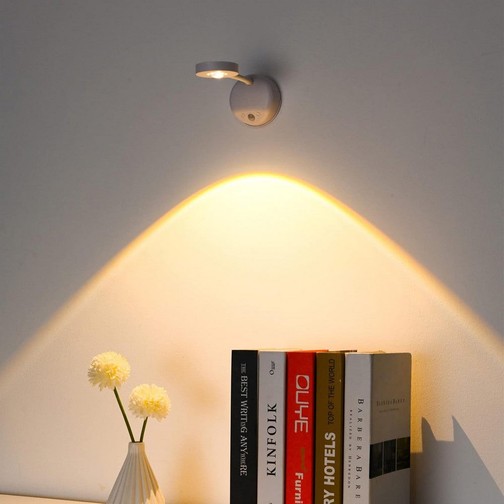 3Pcs Wireless Picture Lights and Mini Accent Spotlights LED Wall Sconce for Art Display-White
