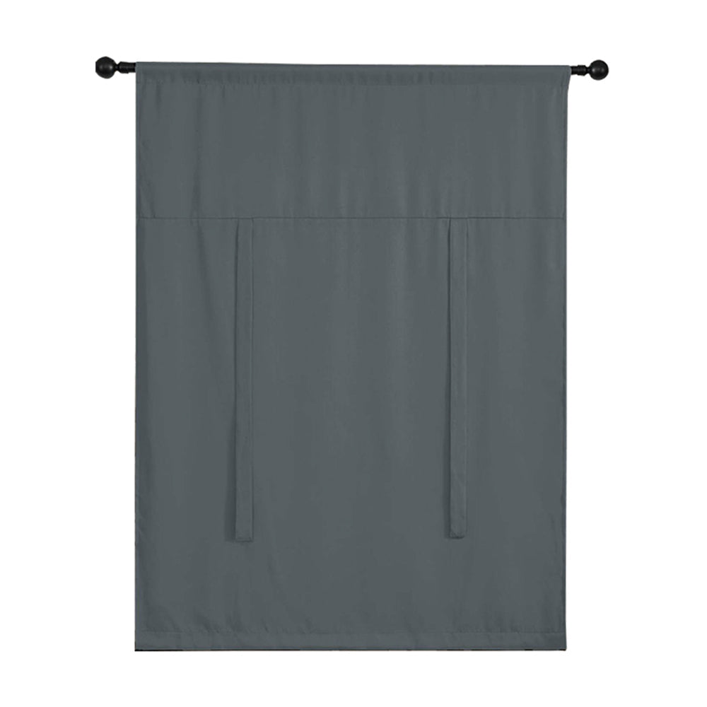 Thermal Insulated Tie Up Window Shade Light Blocking Curtain Dark Grey