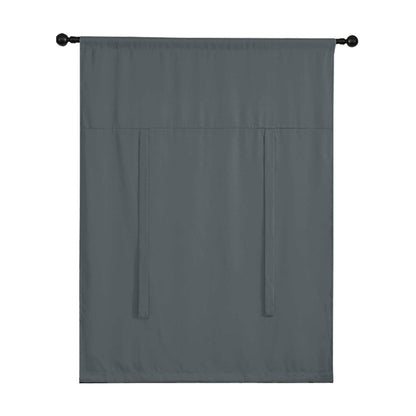 Thermal Insulated Tie Up Window Shade Light Blocking Curtain Dark Grey