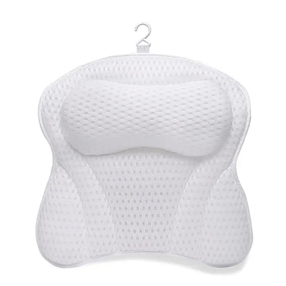 4D Bath Pillows Bathtub Rest Pillow Spa Neck and Back Support Headrest with Suction Cups Style 2