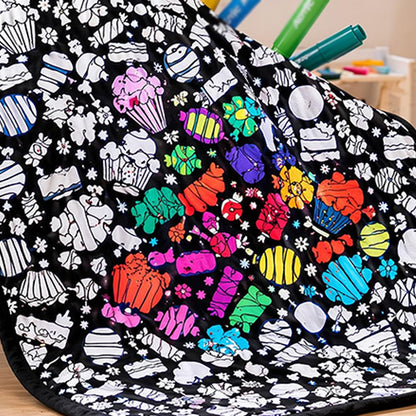 DIY Coloring Blanket Washable Reusable Coloring Mat for Adults - Ice Cream