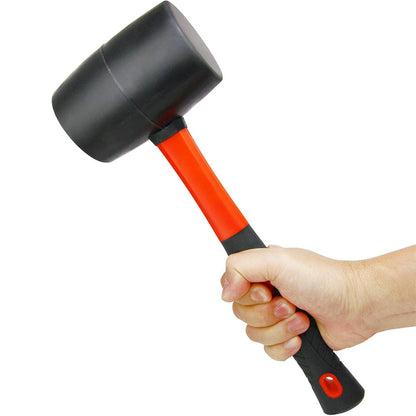 Rubber Mallet Hammer with Fiberglass Handle for Flooring & Camping