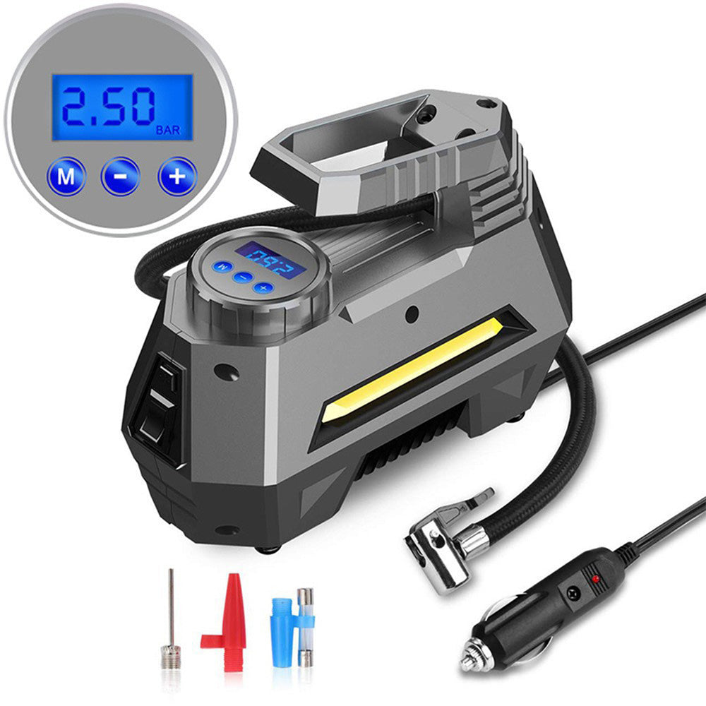 12V Tire Inflator Emergency LED Light Compressor Air Pump with Digital Display for Car Tires