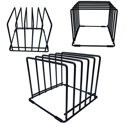 5-Slot Kitchen Organizer Rack Dish and Cutting Board Holder for Cabinet Countertop or Pantry