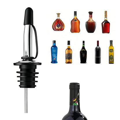 12Pcs Stainless Steel Non Drip Wine Pourers with Dust Caps-Silver