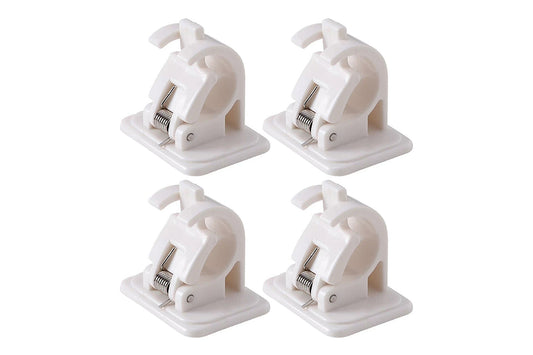 4PCS No Drill Curtain Rod Brackets Self Adhesive for Bathroom Kitchen-White