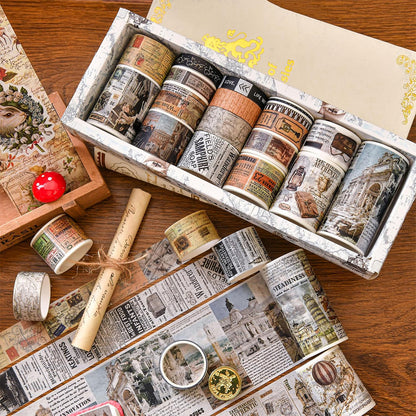 18 Rolls Vintage Washi Tape Set Writable Tapes for Scrapbooking Junk Journal supplies-World Monuments