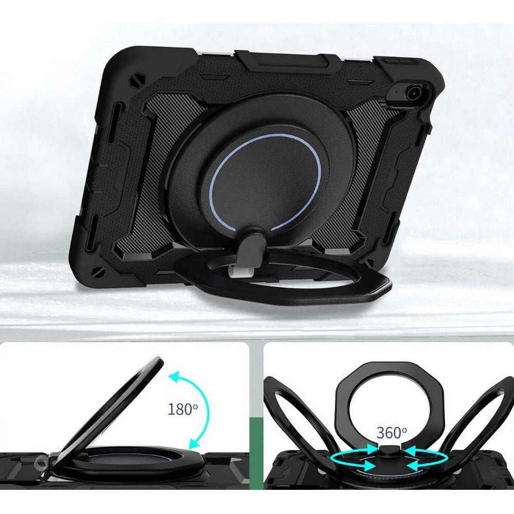 Shockproof Rugged Protective Case with Pencil Holder for iPad Air 6 Pro 11-Black