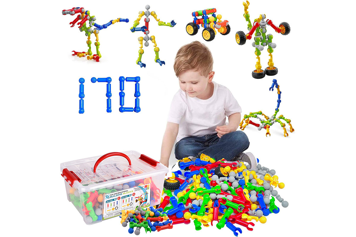 340Pcs Building Toys for  Toy Box Storage Building Blocks Christmas Gifts Birthday Gifts for Boys Girls