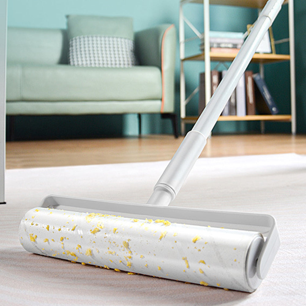 Adjustable Long Handle Lint Rollers Sticky Hair Remover for Floor Carpets Clothing