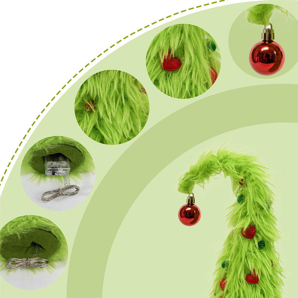Bendable Desktop Christmas Tree with Lights and Mini Ladder - Red Ball