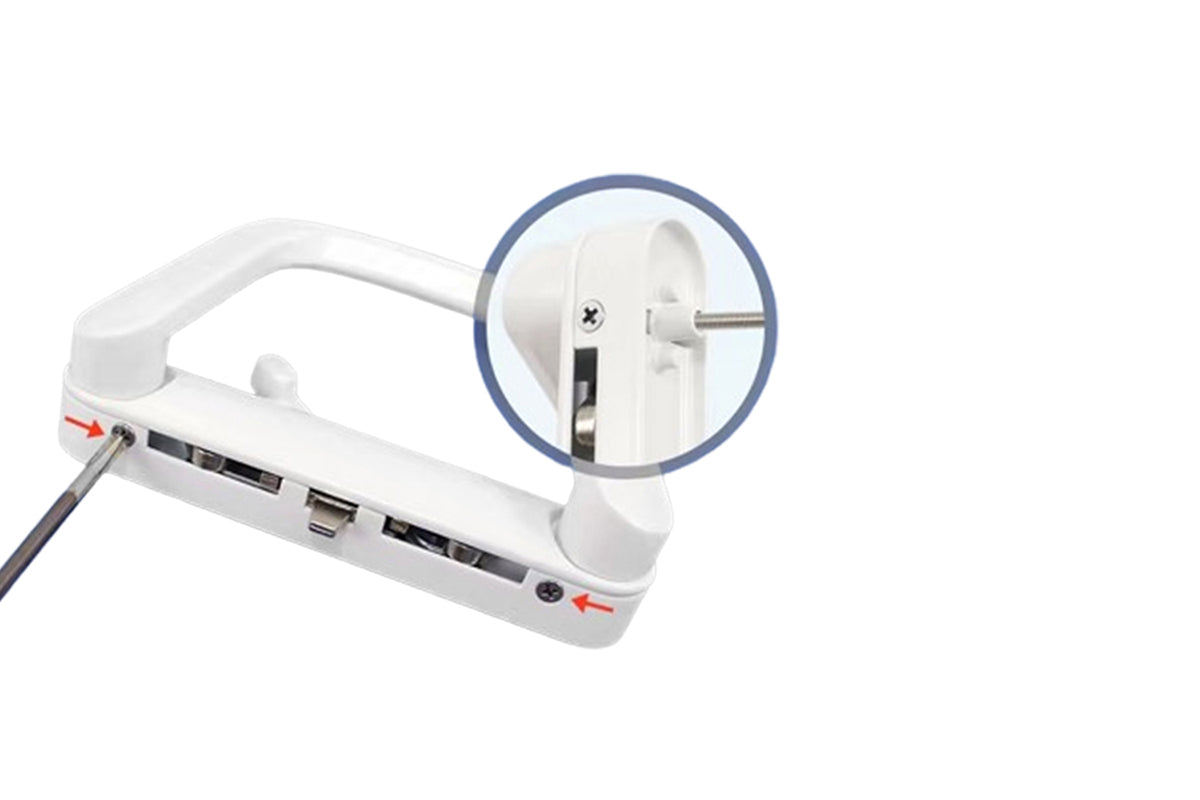 Sliding Door Lock Handle Security Door Locks Set With Keys-White Color