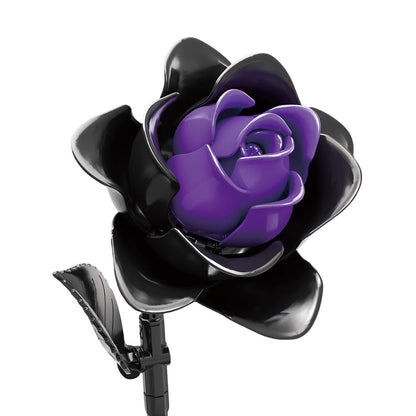 822PCS Purple Rose Bouquet Building Blocks DIY Assembly Set Birthday Gift