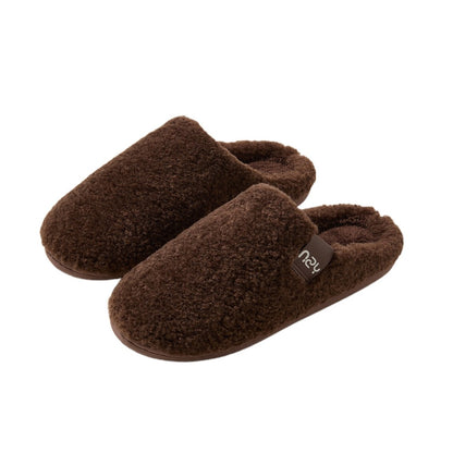 Women's Fuzzy Slip-on Slippers Comfy Lightweight House Scuff Slippers Closed Toe-Brown