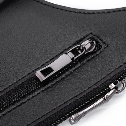 Outdoor Double Shoulder Armpit Bag with Multiple Pockets-Black