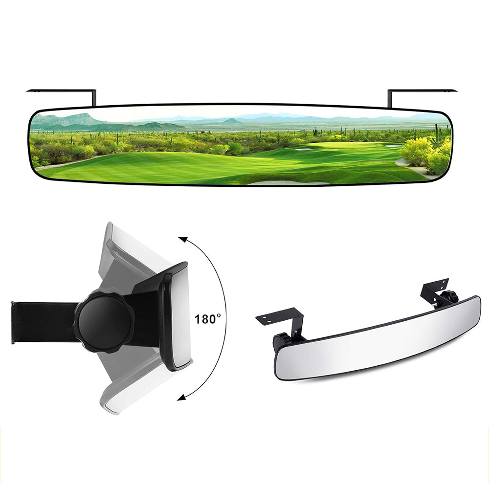Adjustable Central Rear View Convex Golf Cart Mirror Replacement Compatible with Ezgo Club Car Yamaha