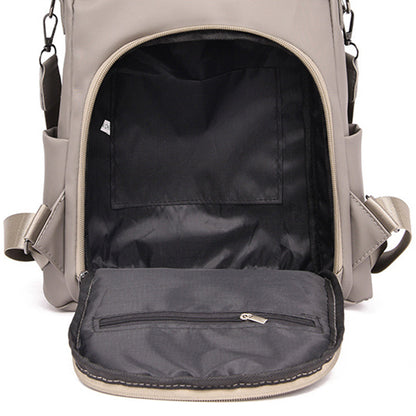 3-in-1 Womens Water-Resistant Backpack Anti-theft Rucksack Travel Shoulder Bag Khaki