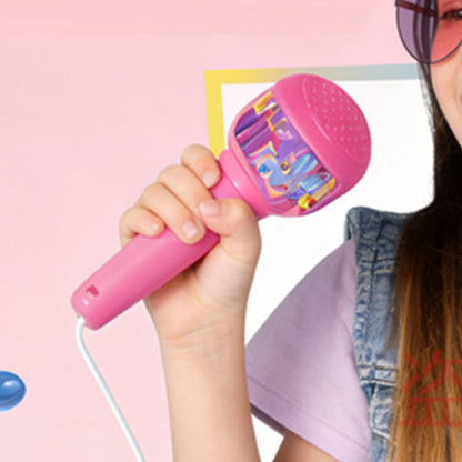 Karaoke Microphone Toy with Stand and Flashing Lights - Pink