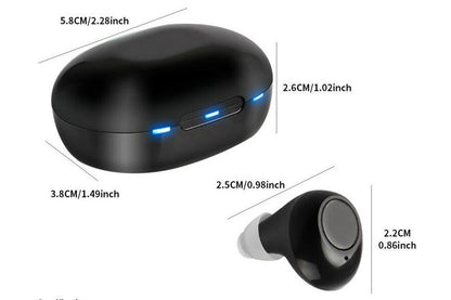 Hearing Aid Invisible Digital In-Ear Enhancer Sound Voice Amplifier Rechargeable-Black