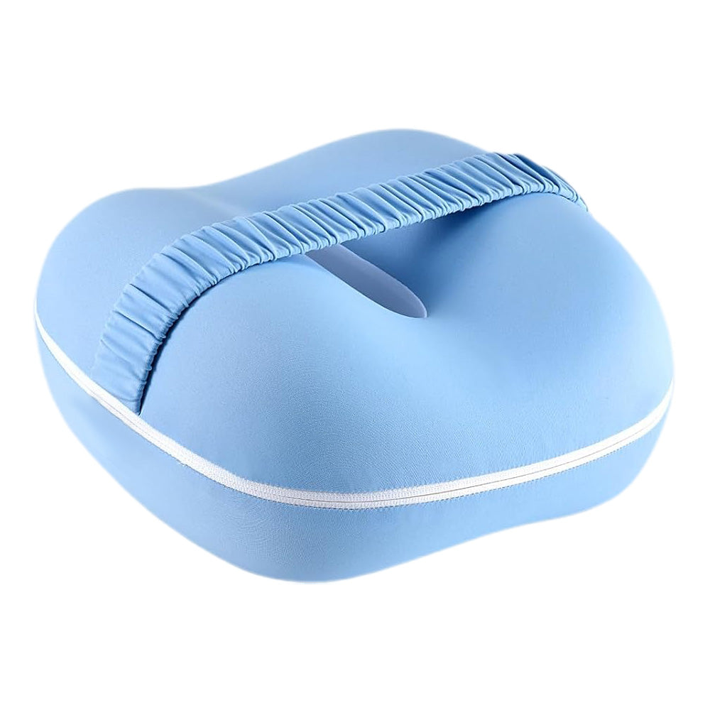 Knee Pillow with Ice Silk Pillowcase Leg Support Pillow with Elastic Strap for Side Sleeping