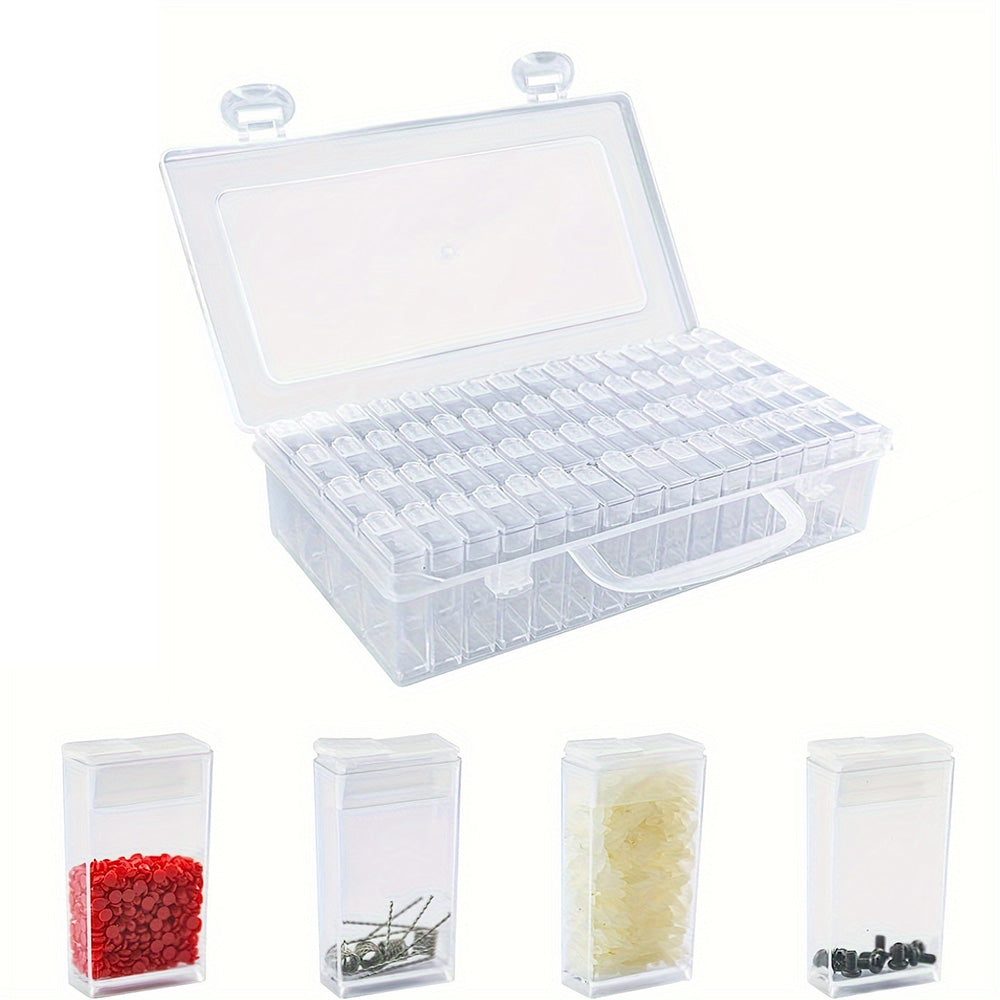 64-Compartment Storage Organizer Box for Diamond Painting Beads & Accessories