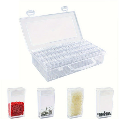 64-Compartment Storage Organizer Box for Diamond Painting Beads & Accessories